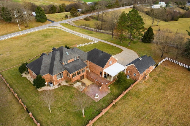 bird's eye view featuring a rural view