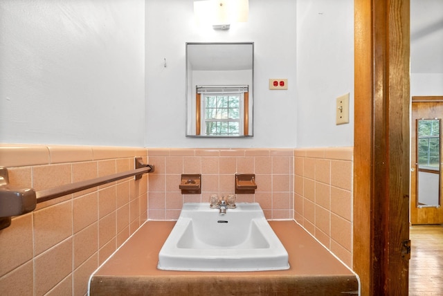 bathroom with plenty of natural light and sink