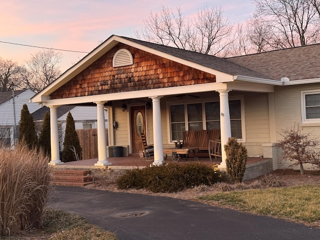 view of front of house with a porch