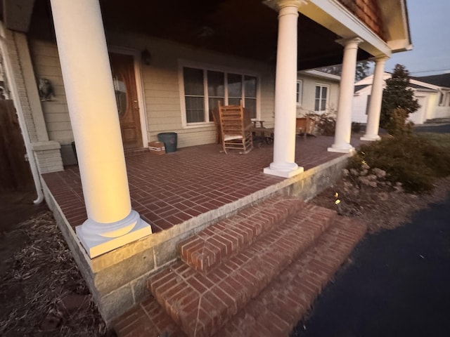 view of patio / terrace with a porch