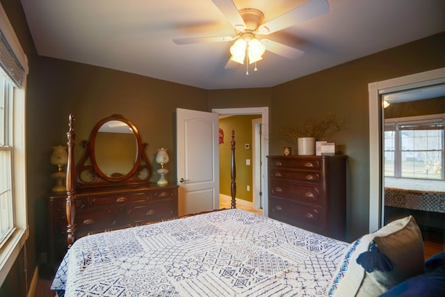 bedroom with ceiling fan