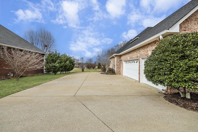 view of property exterior with a garage