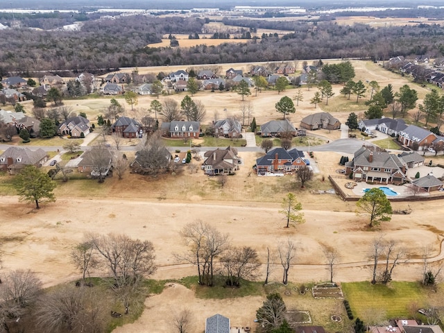 birds eye view of property featuring a rural view