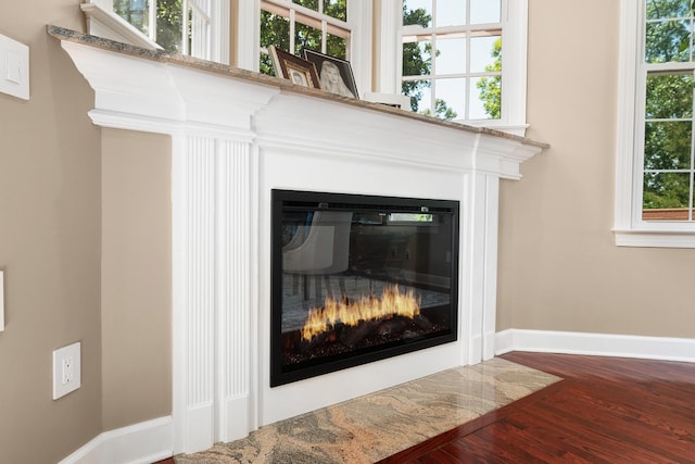 details featuring hardwood / wood-style flooring