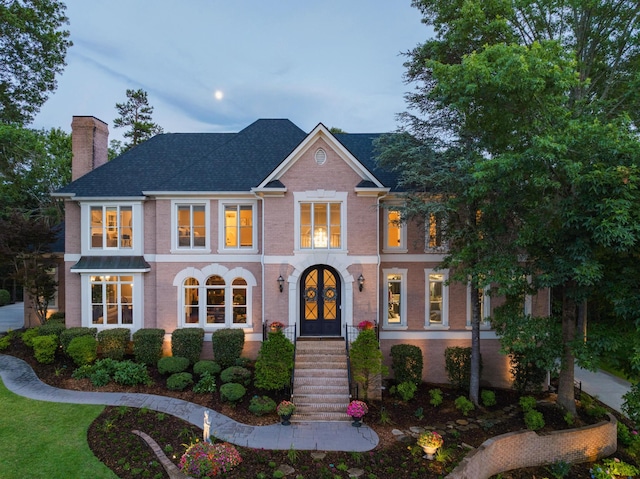 view of front facade with french doors