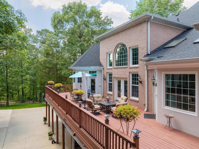 deck featuring french doors