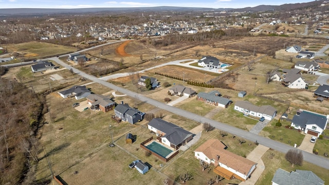 aerial view featuring a mountain view