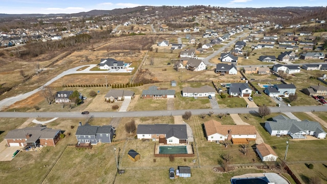 bird's eye view with a mountain view