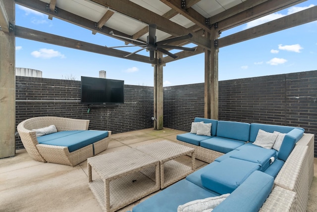 view of patio with an outdoor living space