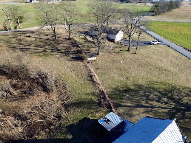 drone / aerial view featuring a rural view