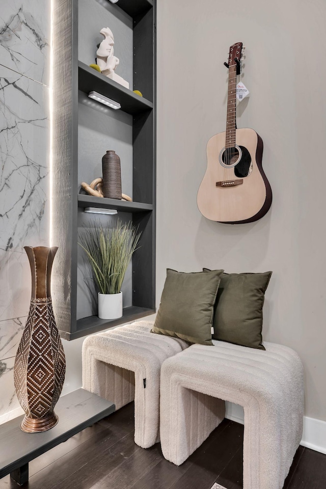 interior space featuring dark wood-type flooring