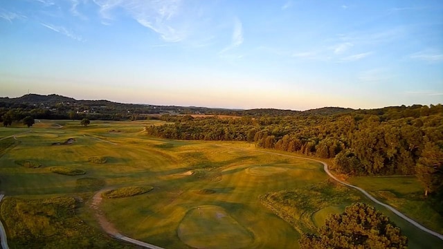 view of aerial view at dusk