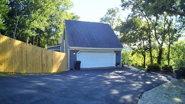 view of garage