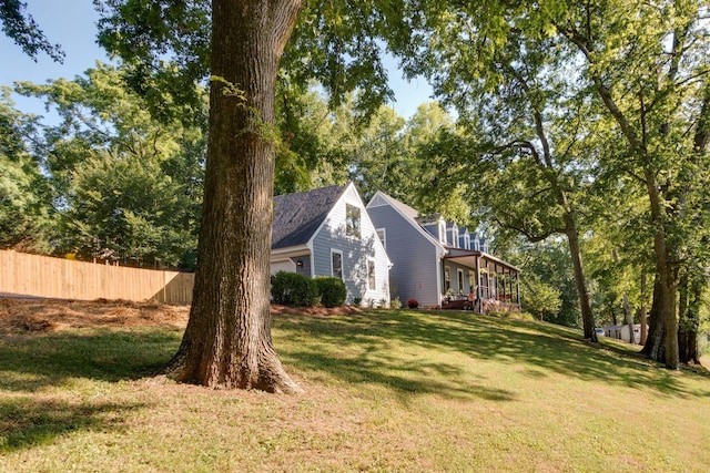 exterior space featuring a lawn