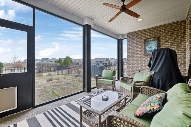 view of sunroom