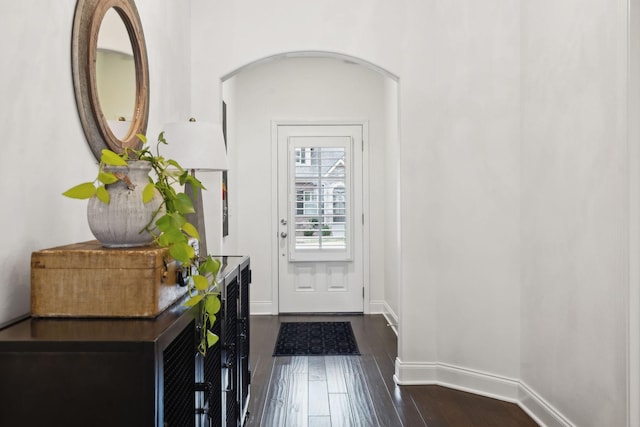 entryway featuring dark hardwood / wood-style flooring