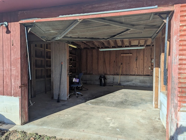 view of garage