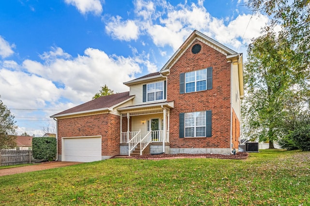 front of property featuring a garage and a front yard