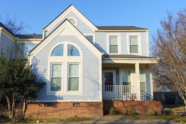 view of front of home featuring covered porch