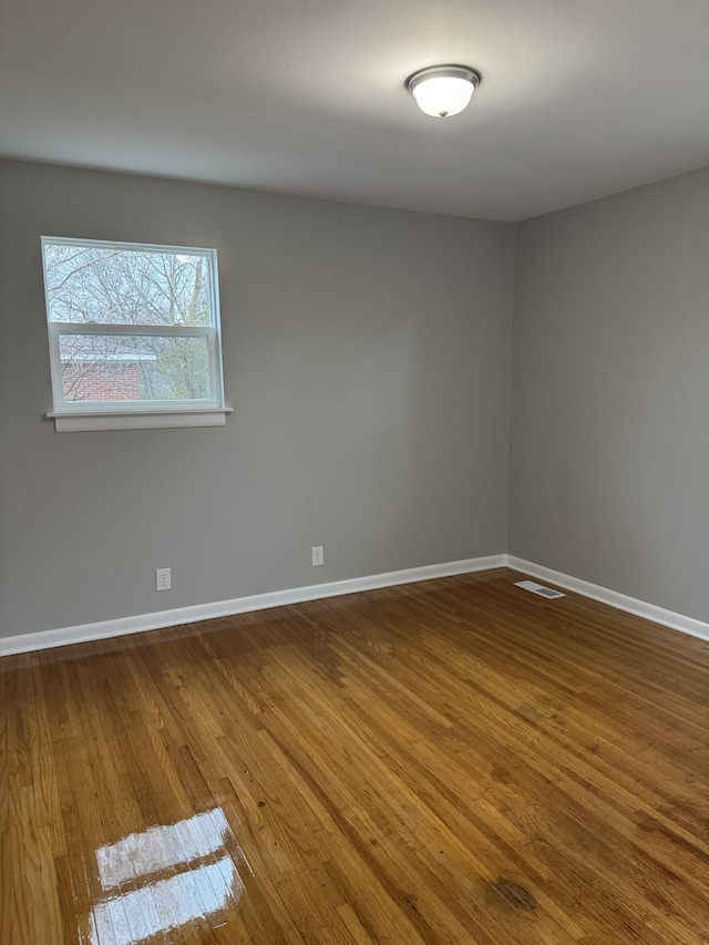 spare room featuring wood-type flooring