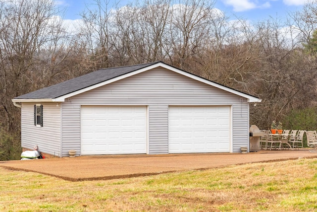 view of garage