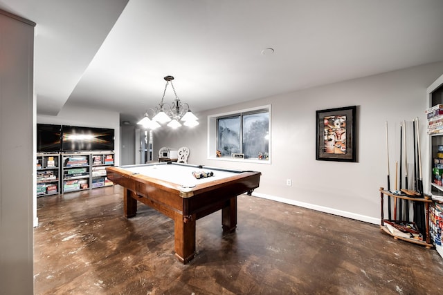 game room with billiards