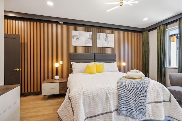 bedroom featuring hardwood / wood-style flooring