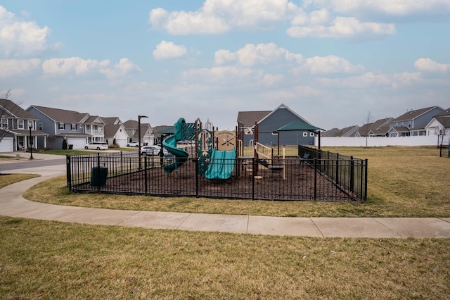 view of play area featuring a yard