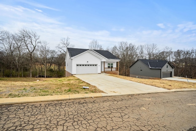 view of front facade with a garage