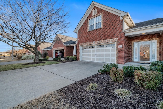 view of front of house with a garage