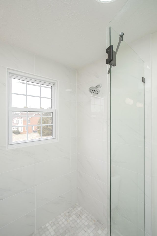 bathroom featuring walk in shower