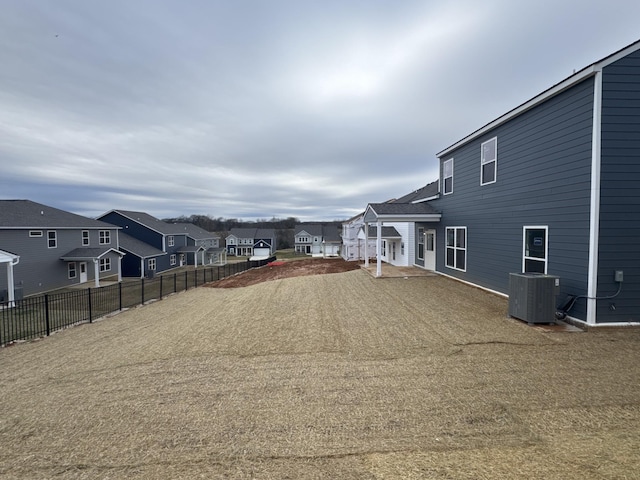 view of yard featuring cooling unit