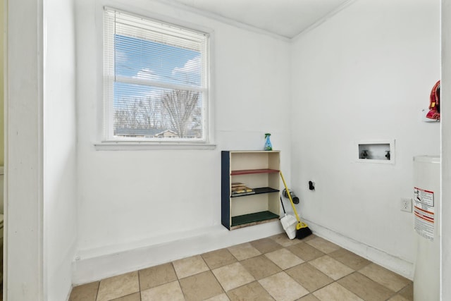 laundry room with hookup for a washing machine and water heater