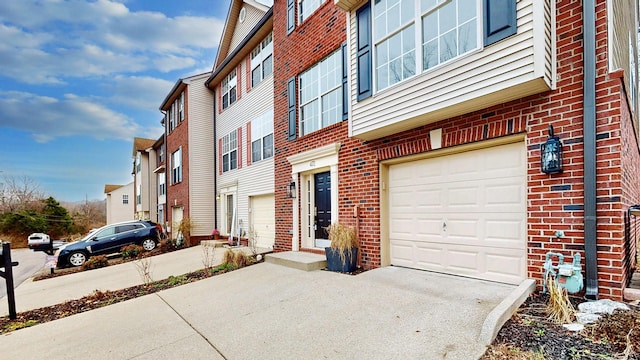 exterior space featuring a garage