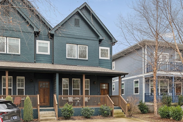 view of front of property with a porch