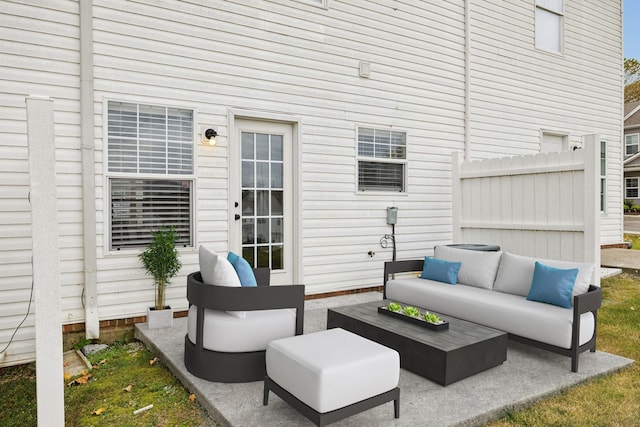 view of patio with an outdoor hangout area