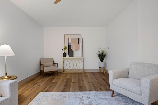 sitting room featuring hardwood / wood-style flooring