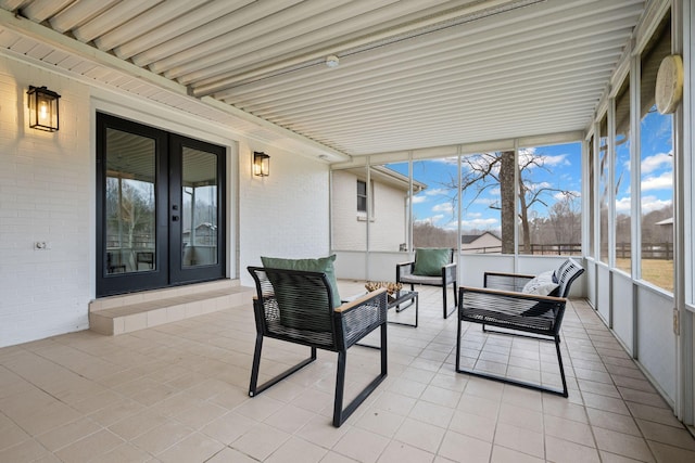 sunroom / solarium with french doors