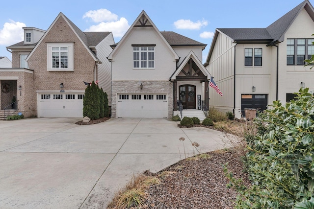 view of front of house with a garage