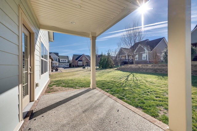 view of yard with a patio area