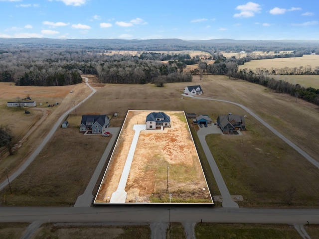 bird's eye view featuring a rural view