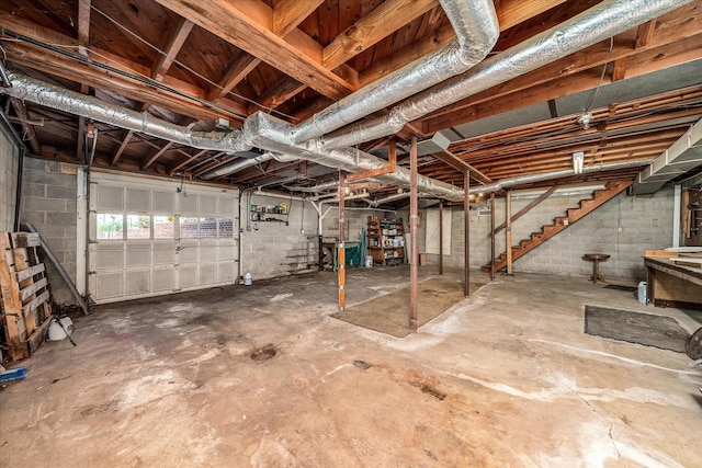 515 E 4th St, Cookeville, TN 38501 - below grade area with concrete block wall and stairway