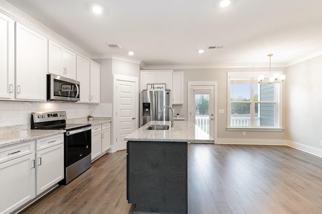 kitchen with white cabinetry, sink, and appliances with stainless steel finishes