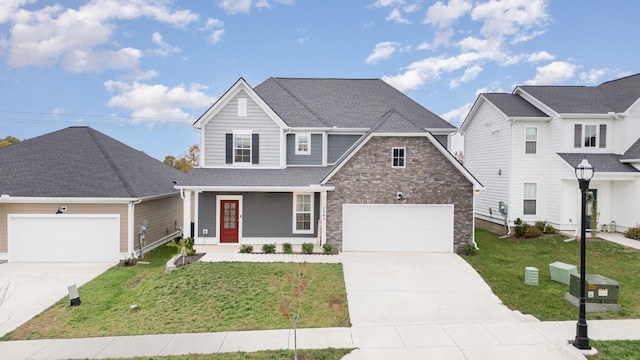 front of property with a front lawn and covered porch