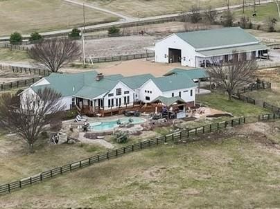 bird's eye view featuring a rural view