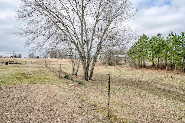 view of yard with a rural view