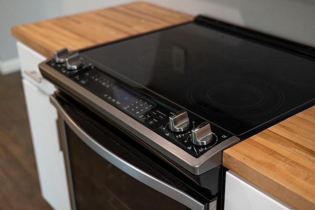 interior details featuring range with electric cooktop