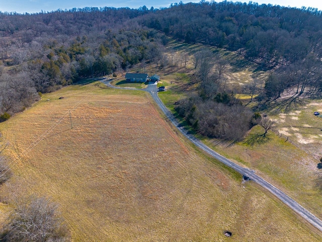 aerial view featuring a rural view