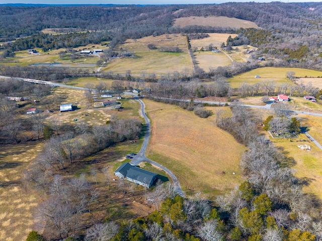 drone / aerial view with a rural view