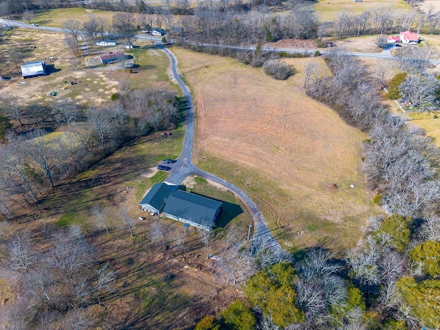 drone / aerial view with a rural view